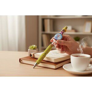 Handcrafted Mario Theme Rhinestone Decorative Writing Pen